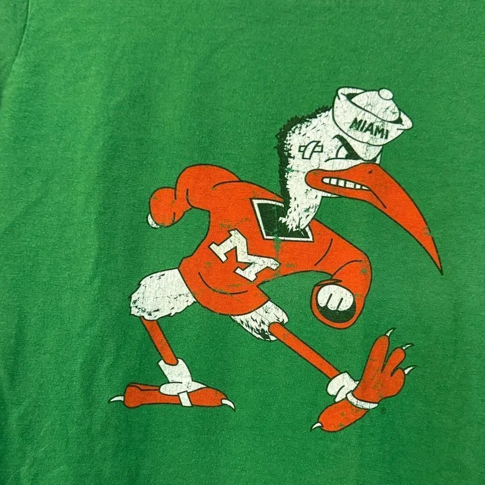 NIKE University of Miami Hurricanes Sebastian Green Short Sleeve Tee Medium